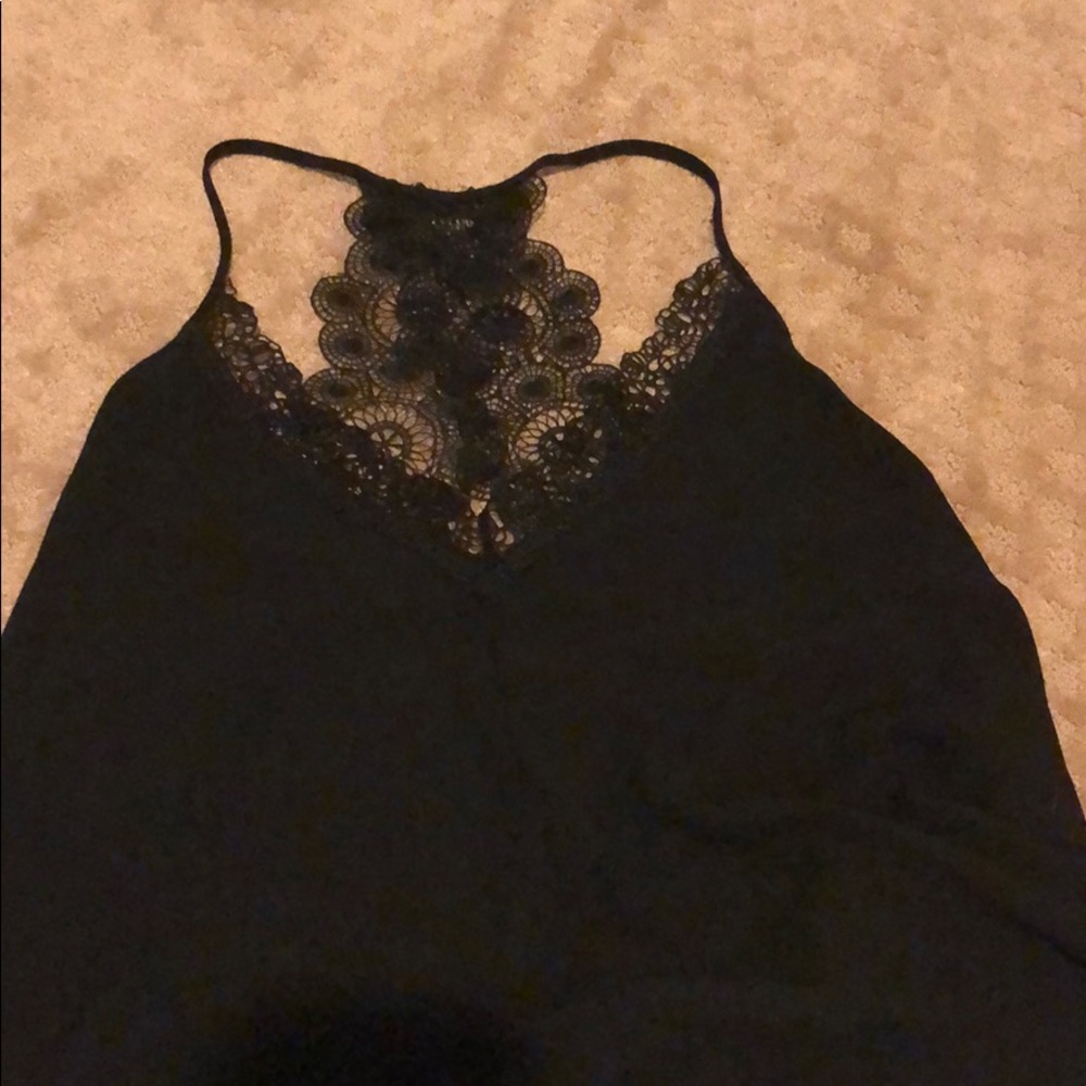 lace black tank top